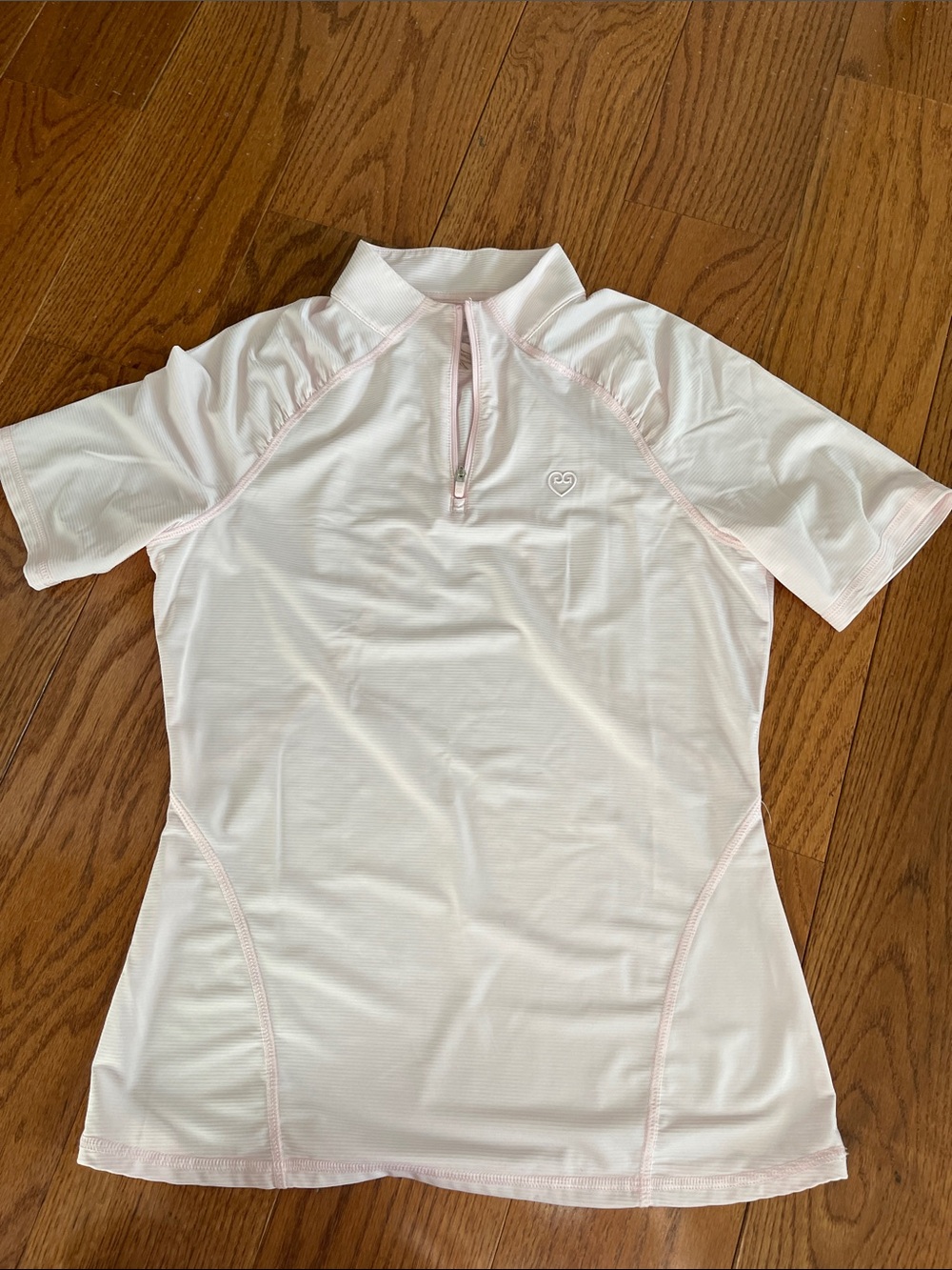 G/FORE Light Pink Short-Sleeve Performance Tee with Front Zip